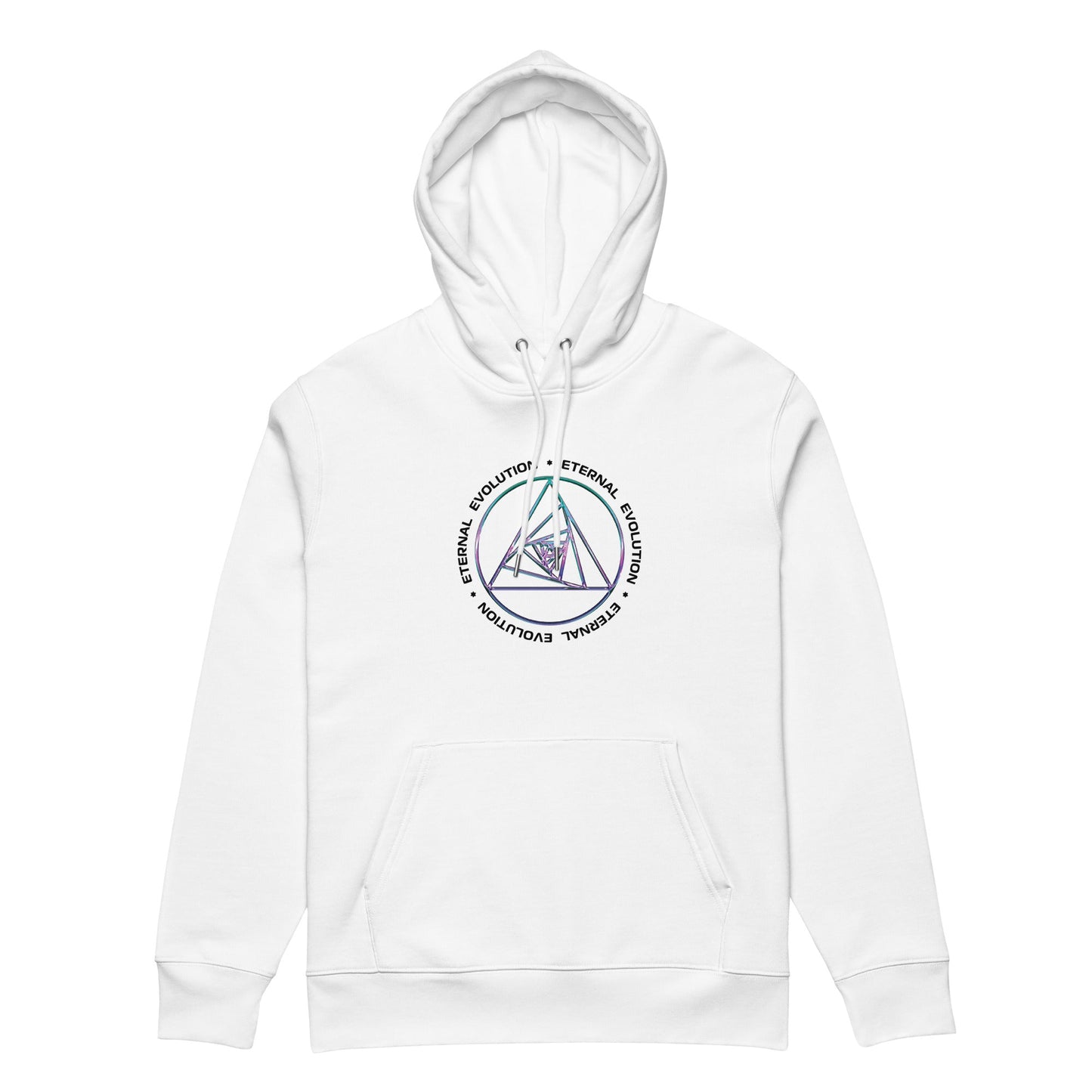 Spiraling Equilateral Triangles Eternal Evolution Hoodie 100% Organic Cotton