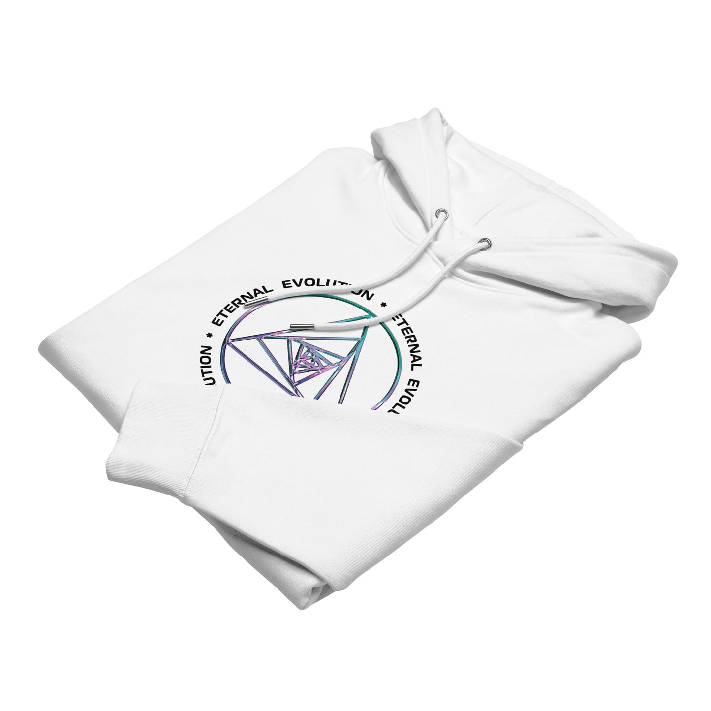 Spiraling Equilateral Triangles Eternal Evolution Hoodie 100% Organic Cotton