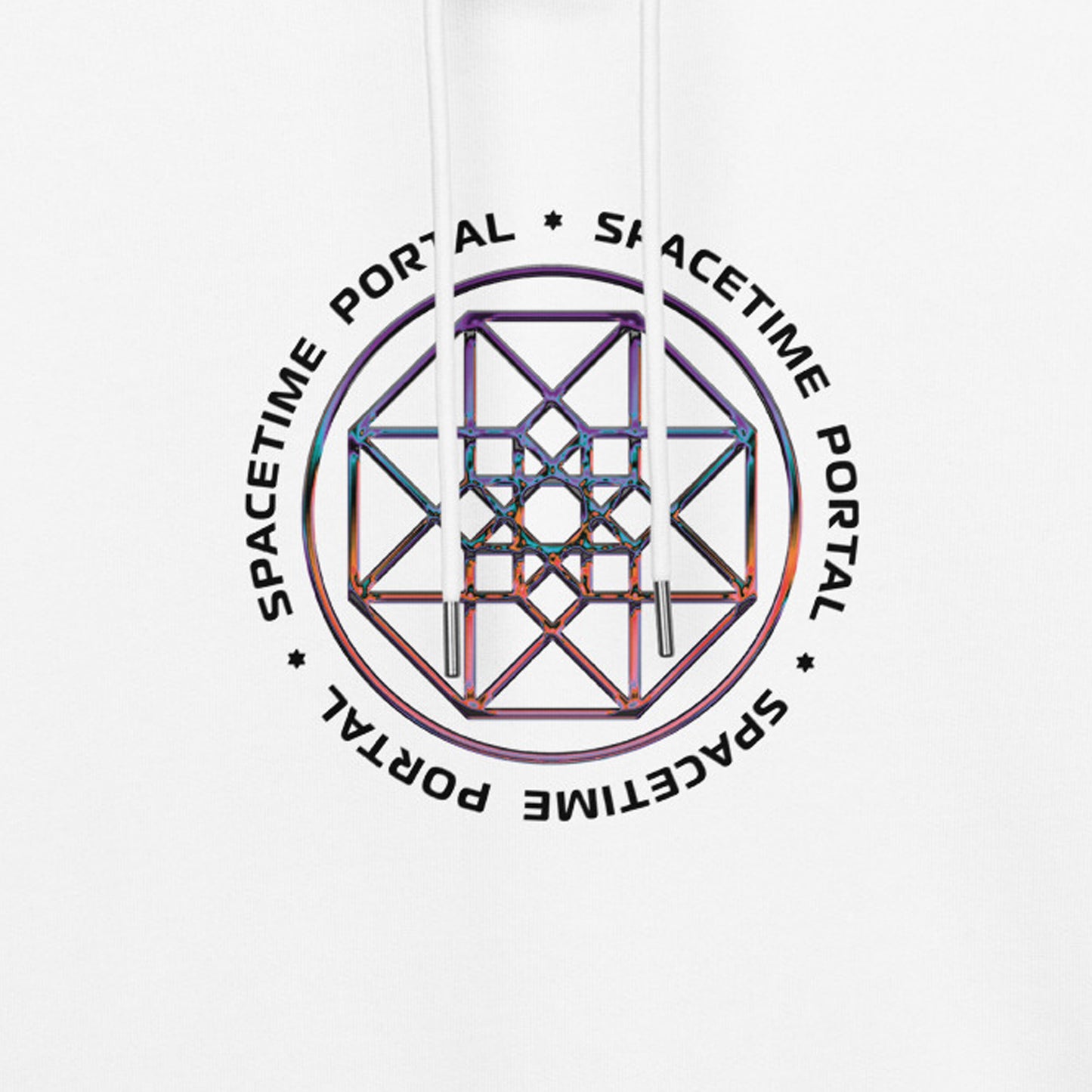 Tesseract Spacetime Portal Hoodie 100% Organic Cotton