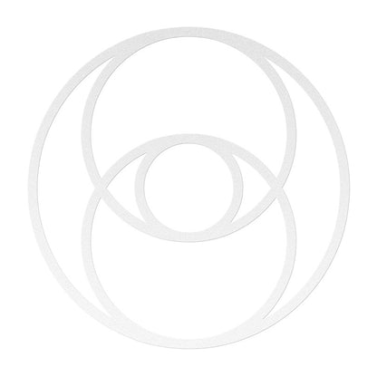 Sacred Geometry Home Decor The Vesica Pisces Metal Wall Art in white on white background. 