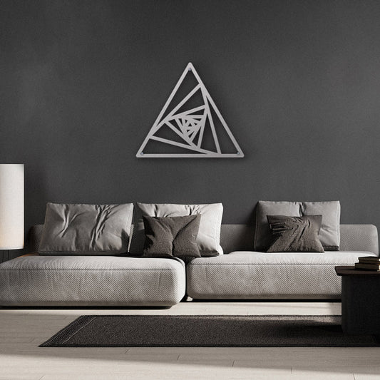 Spiraling Equilateral Triangles Metal Wall Art