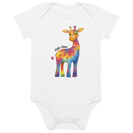 Giraffe Organic Cotton Baby Bodysuit High Vibes