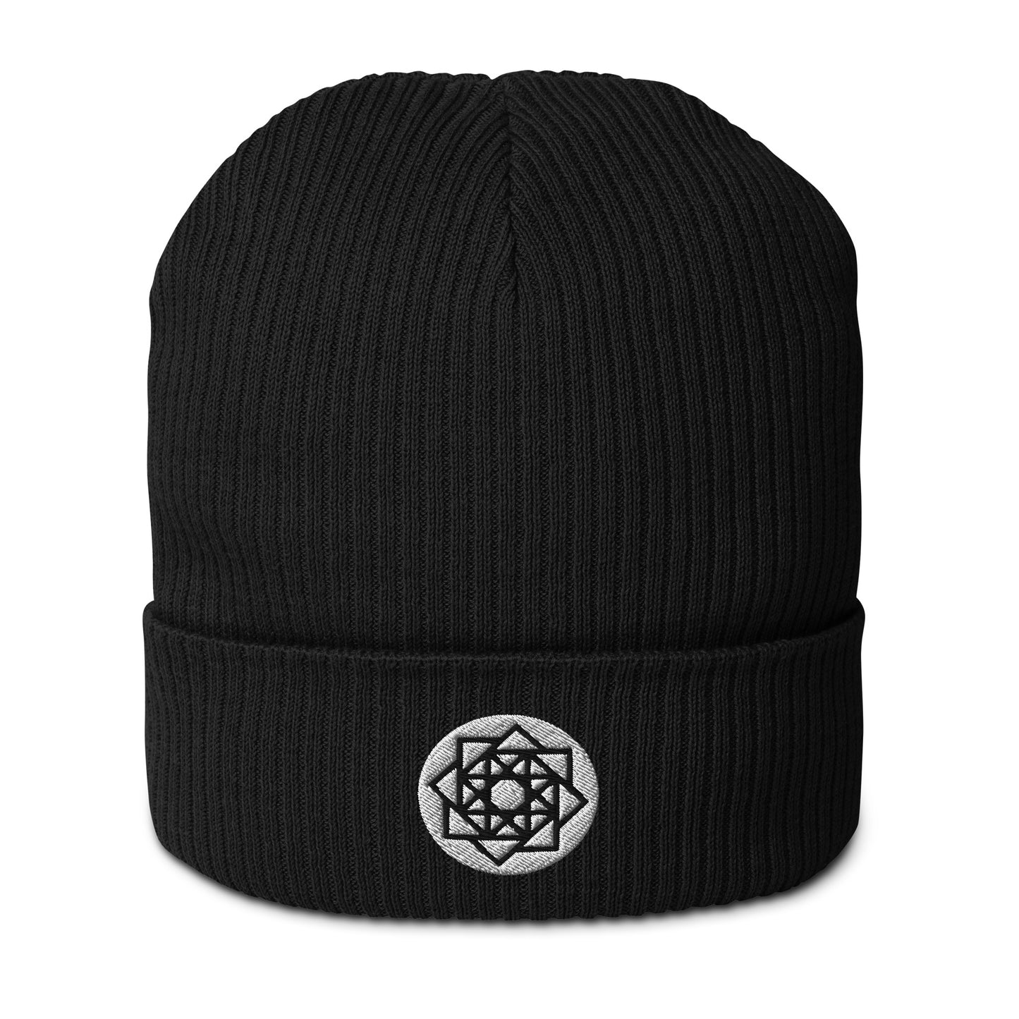Allow me to introduce our Square Matrix Beanie in Midnight Black, a testament to cosmic order and mathematical elegance. Woven from the finest organic cotton and adorned with the precise geometry of the Square Matrix symbol, this beanie transcends mere headwear.
