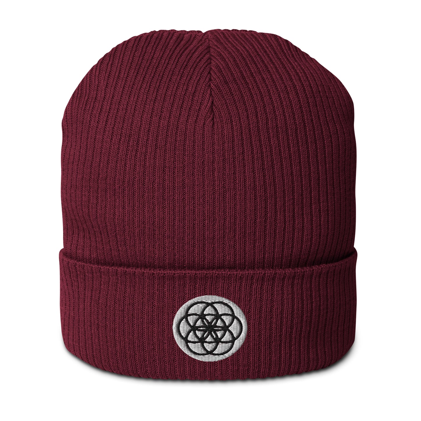 The Seed of Life beanie in Wine Red is made from 100% organic cotton and it’s the perfect cozy addition to your energetically elevated wardrobe. The seed of life is an ancient and meaningful sacred geometry symbol that Whether you're stargazing or navigating the urban jungle, let this beanie remind you of your place in the cosmic tapestry.