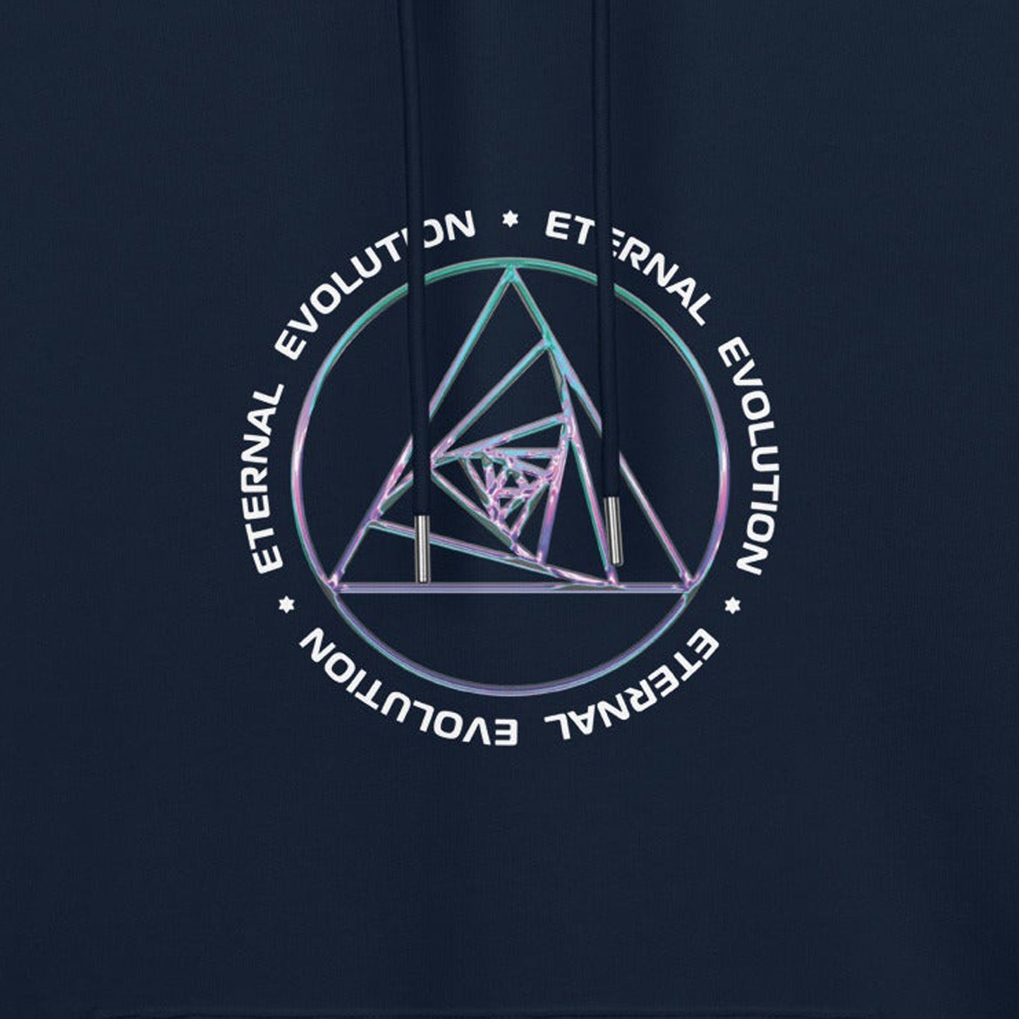Spiraling Equilateral Triangles Eternal Evolution Hoodie 100% Organic Cotton