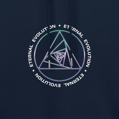 Spiraling Equilateral Triangles Eternal Evolution Hoodie 100% Organic Cotton