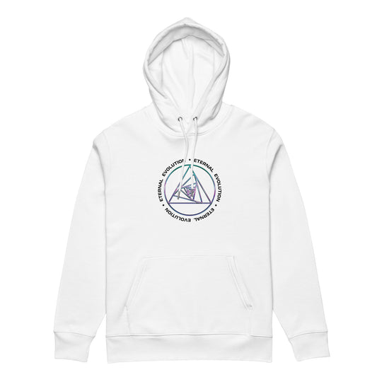 Spiraling Equilateral Triangles Eternal Evolution Hoodie 100% Organic Cotton