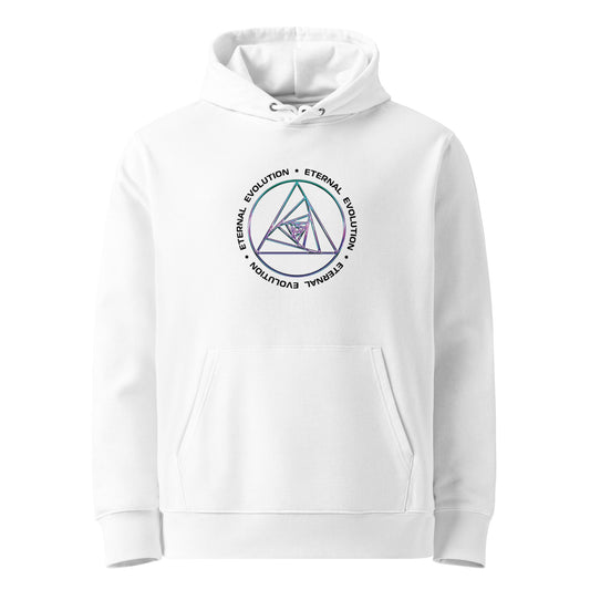 Spiraling Equilateral Triangles Eternal Evolution Hoodie 100% Organic Cotton